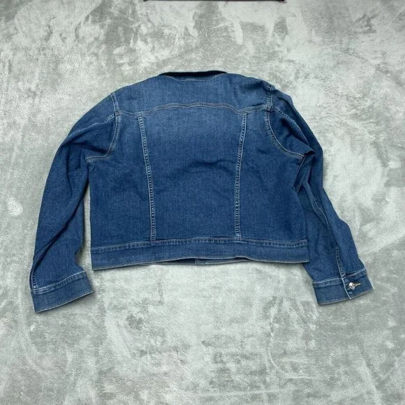 Calvin Klein Womens Denim Jacket XL Button-Front Classic Design d0163 - Picture 9 of 9